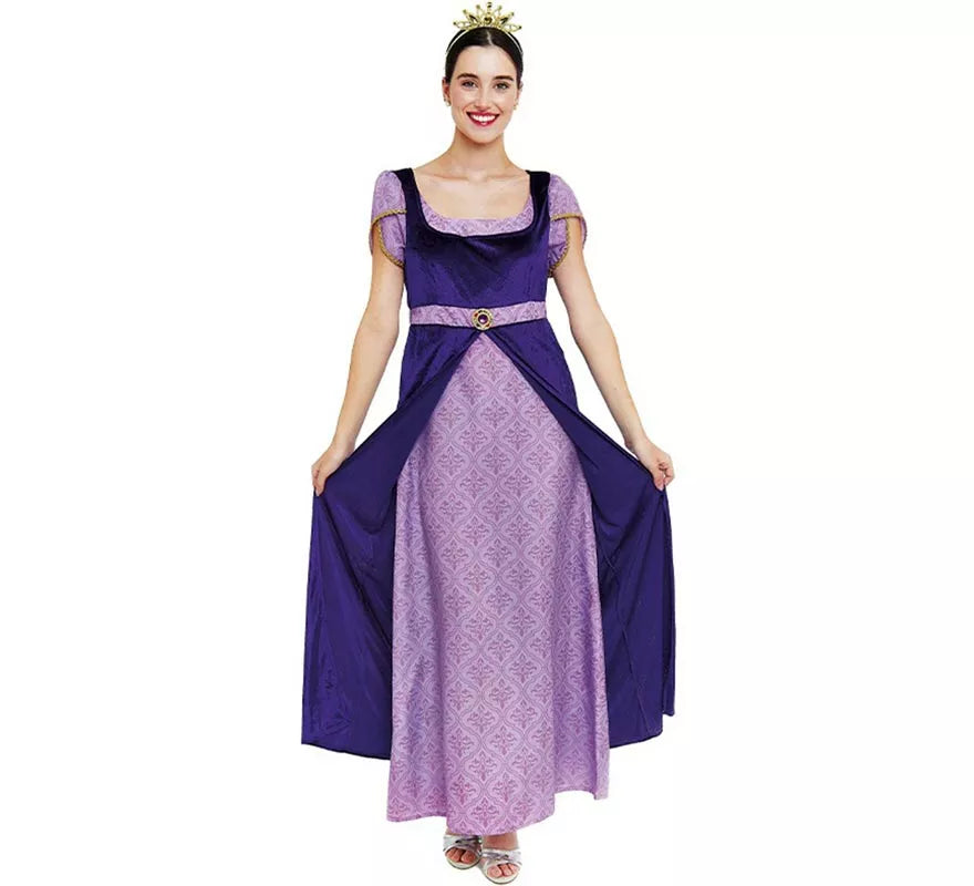 Disfraz de Dama Medieval morado y lila para mujer