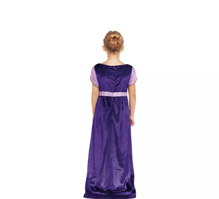 Translation missing: de.Disfraz de Dama Medieval morado y lila para niña