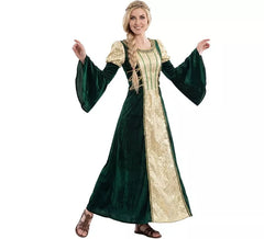 Grünes Damenkostüm aus dem Mittelalter für Damen