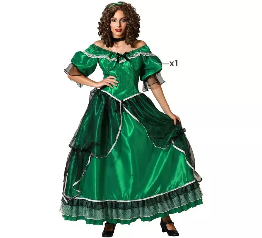 Translation missing: de.Disfraz de Dama Sureña verde para mujer
