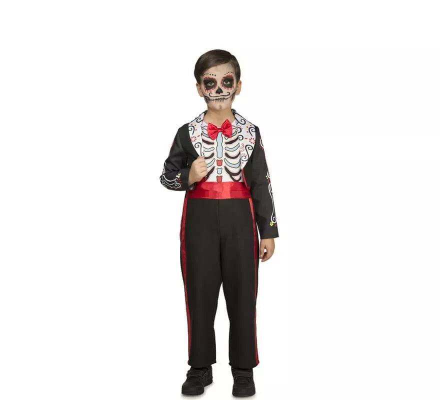 Translation missing: de.Disfraz de Día De Los Muertos Negro para niño