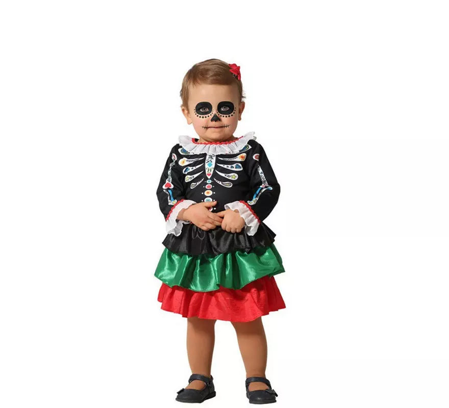 Translation missing: de.Disfraz de Día de Los Muertos para bebé y niña