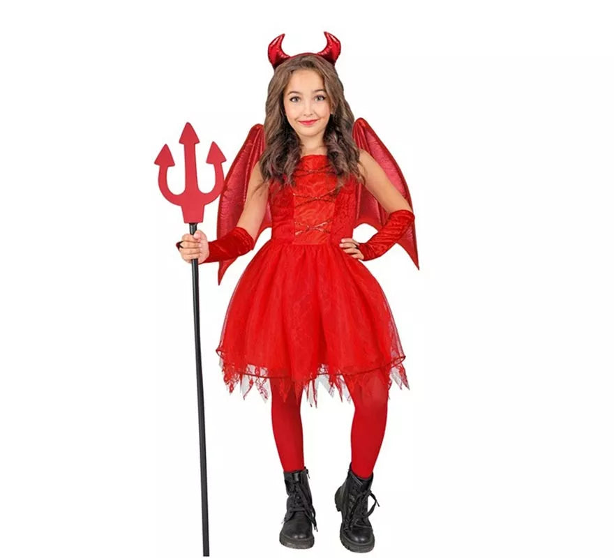 Translation missing: de.Disfraz de Diabla con Alas y Cuernos para niña