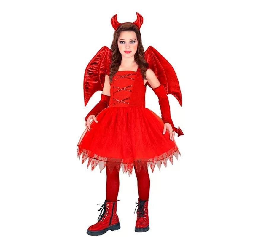 Translation missing: de.Disfraz de Diabla con Alas y Cuernos para niña