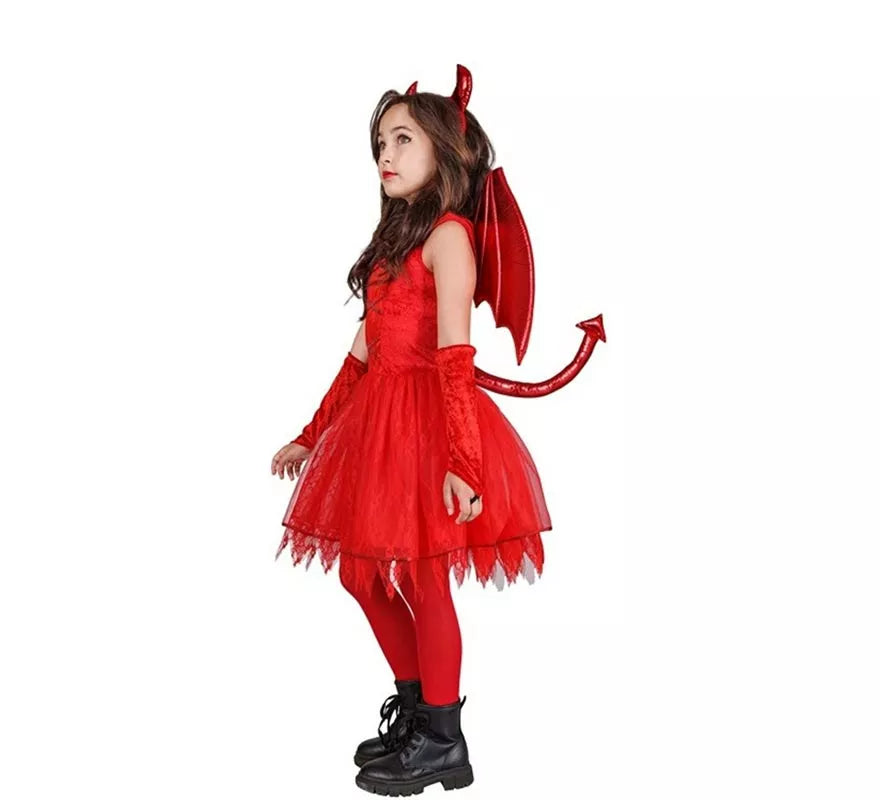 Translation missing: de.Disfraz de Diabla con Alas y Cuernos para niña