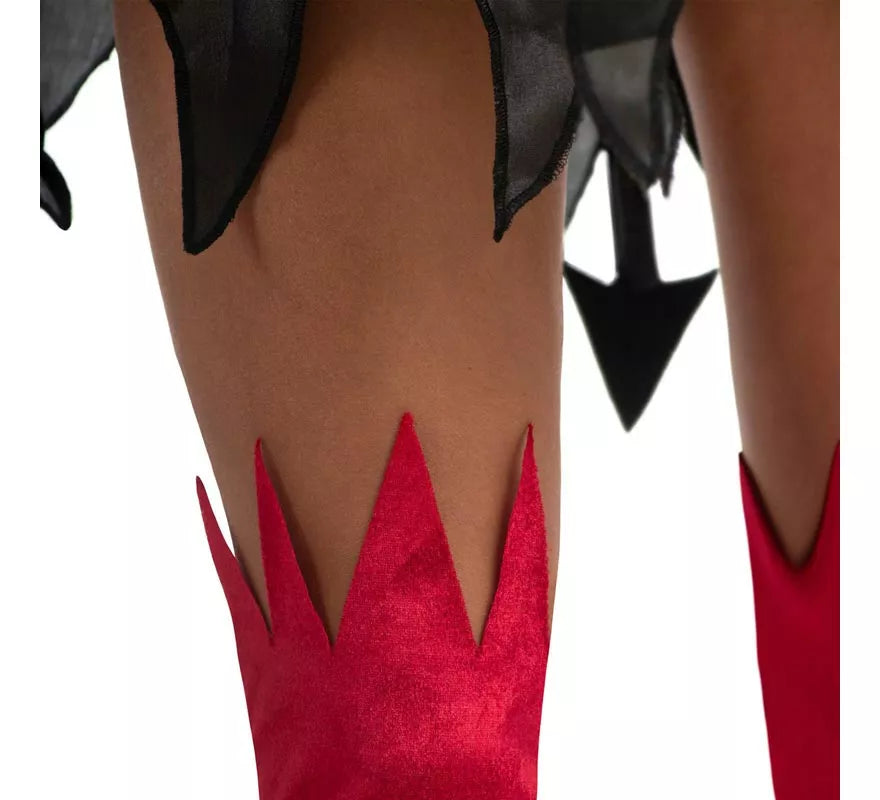 Disfraz de Diablesa rojo y negro con alas para mujer