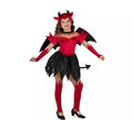 Disfraz de Diablesa rojo y negro con alas para niña