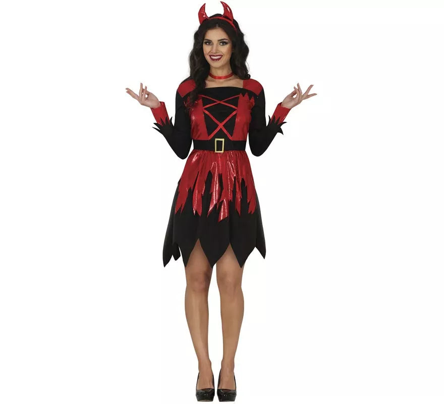 Translation missing: de.Disfraz de Diablesa rojo y negro para mujer
