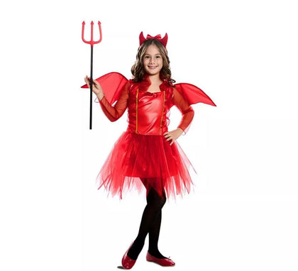 Disfraz de Diablilla Roja con Alas para niña