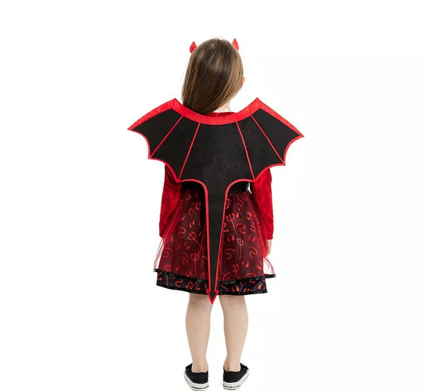 Translation missing: de.Disfraz de Diablilla roja con diadema y alas para bebé y niña