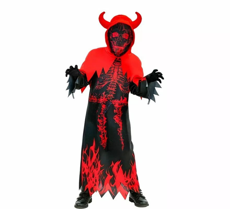 Translation missing: de.Disfraz de Diablo en Llamas con Capucha para niños