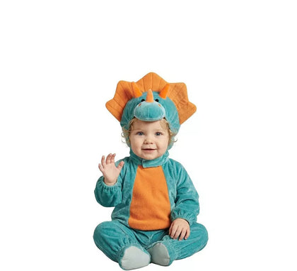 Disfraz de Dinosaurio Azul y Naranja para Bebé