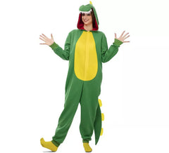 Grünes und gelbes Kugurumi-Dinosaurierkostüm für Erwachsene