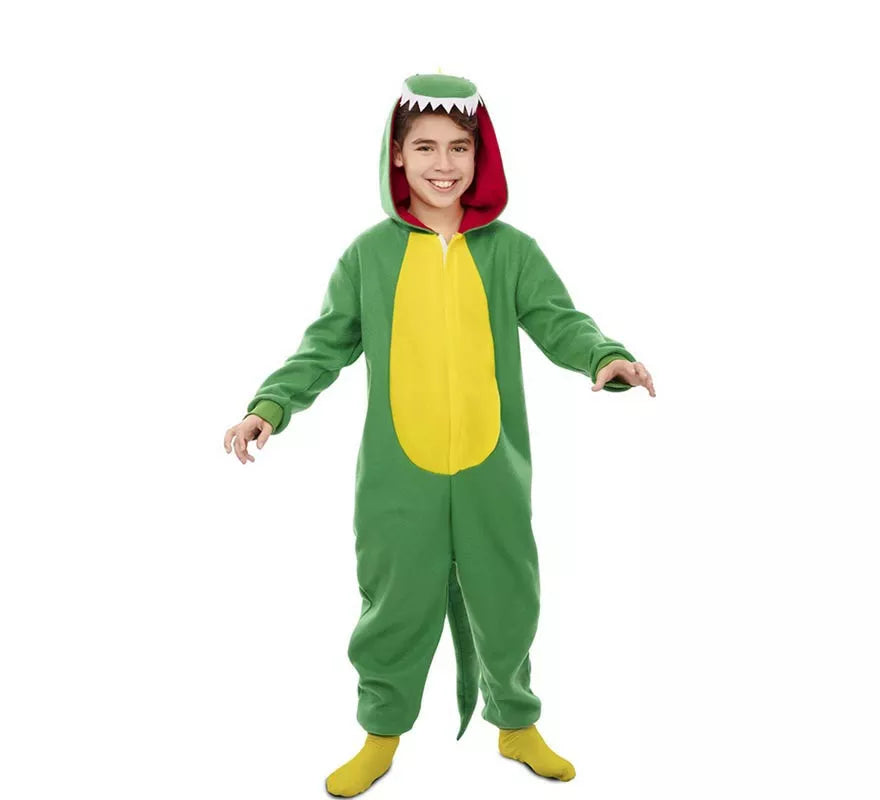 Translation missing: de.Disfraz de Dinosaurio Kugurumi verde y amarillo para niños