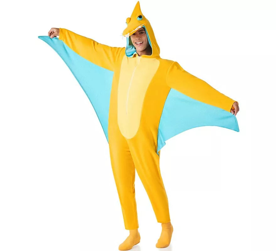 Disfraz de Dinosaurio Pterodáctilo amarillo para adultos