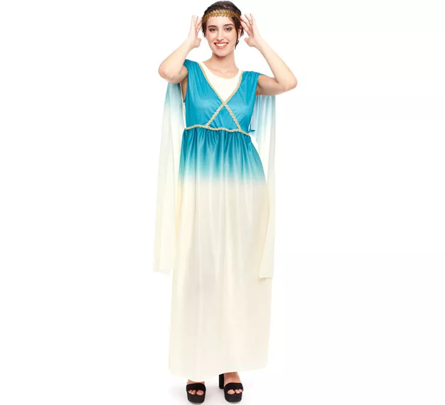 Translation missing: de.Disfraz de Diosa Griega Azul y Blanco para mujer