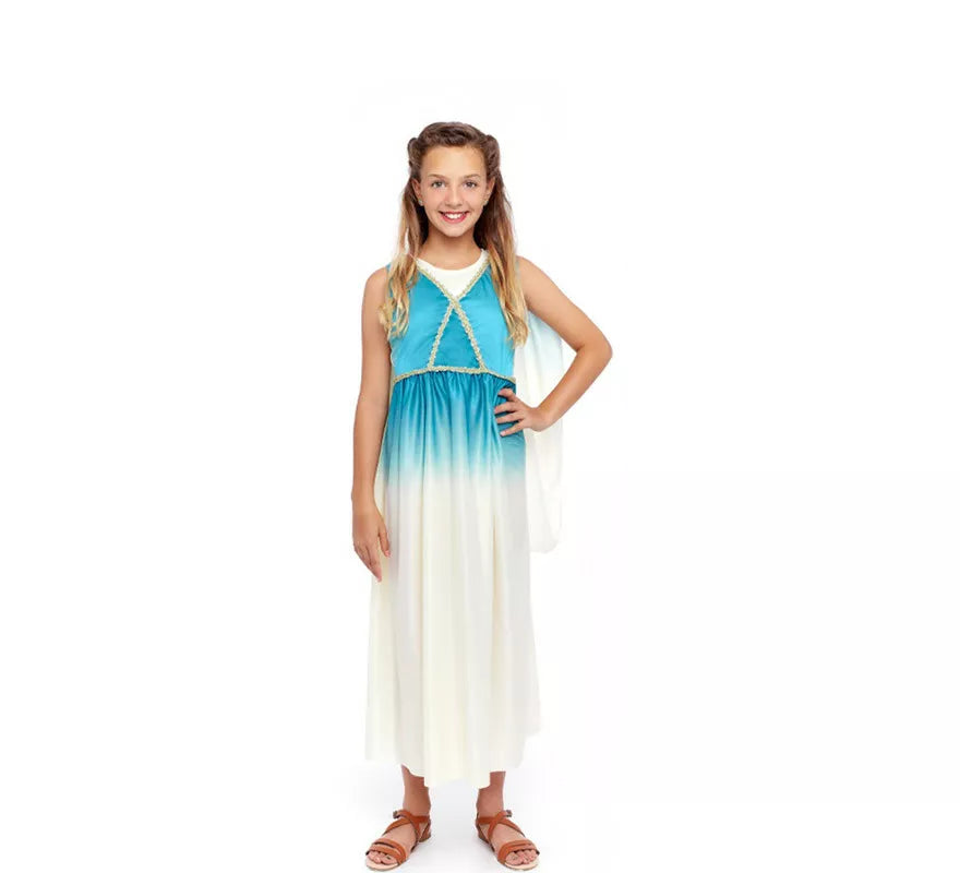 Translation missing: de.Disfraz de Diosa Griega Azul y Blanco para niña