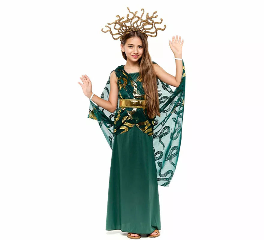 Translation missing: de.Disfraz de Diosa Griega Medusa para niña