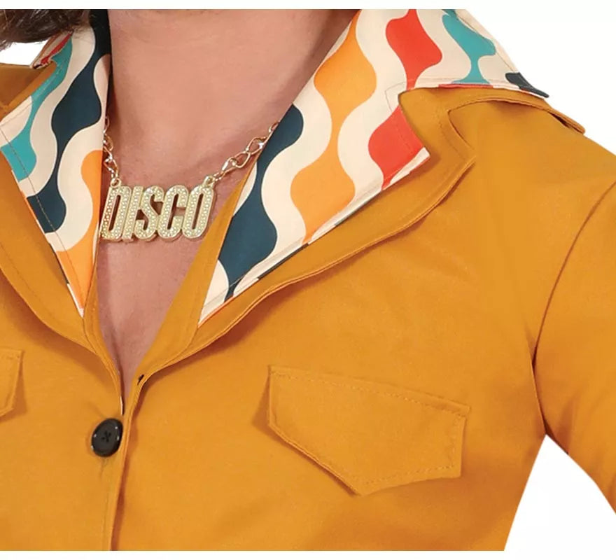 Translation missing: de.Disfraz de Disco Años 70 naranja para hombre