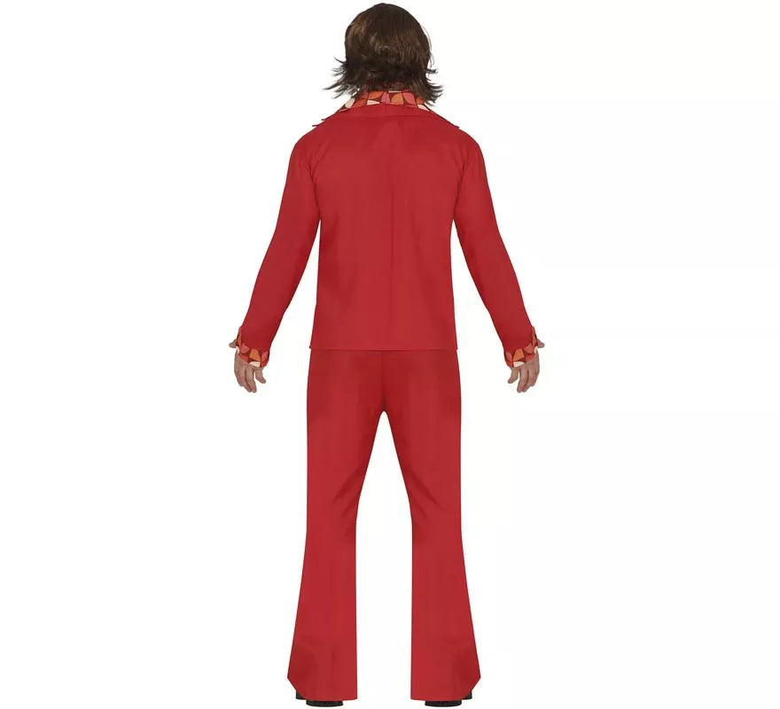 Translation missing: de.Disfraz de Disco Años 70 rojo para hombre