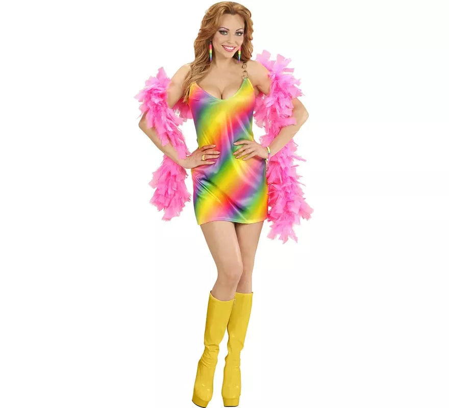 Translation missing: de.Disfraz de Disco Arcoíris en vestido para mujer