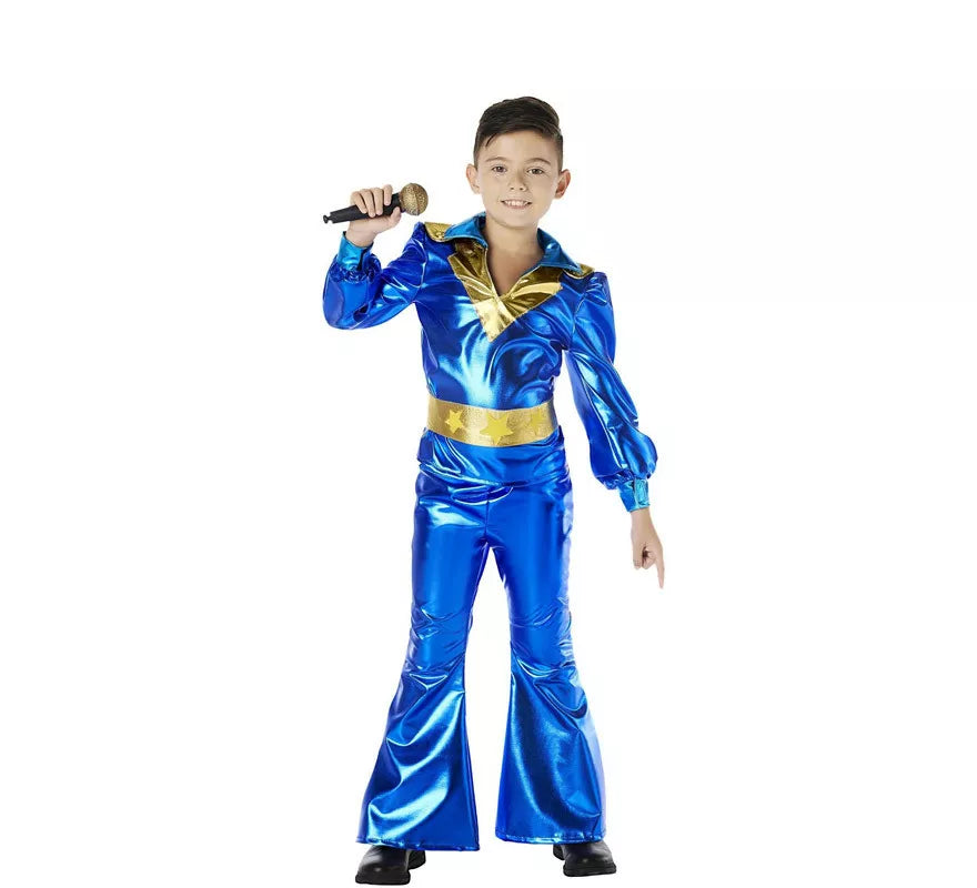 Translation missing: de.Disfraz de Disco azul años 70 para niño