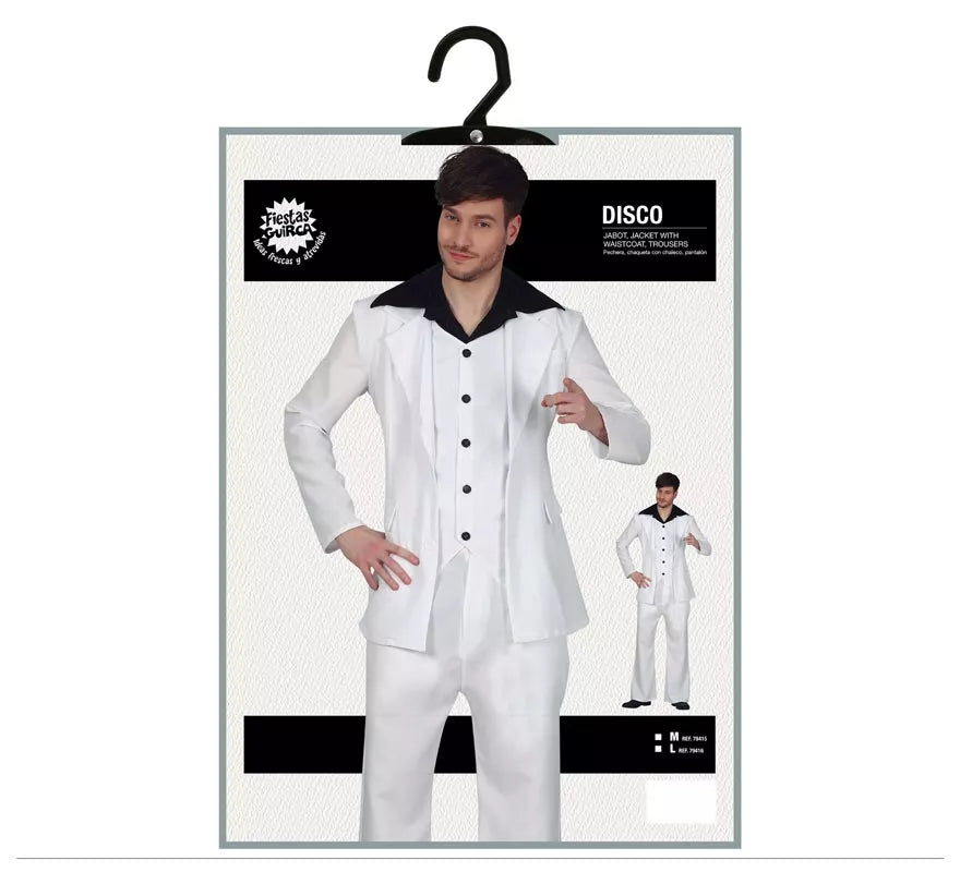 Translation missing: de.Disfraz de Disco Blanco y Negro para Hombre