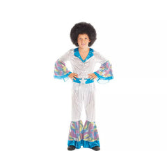 Silber-blaues Disco-Boy-Kostüm für Kinder