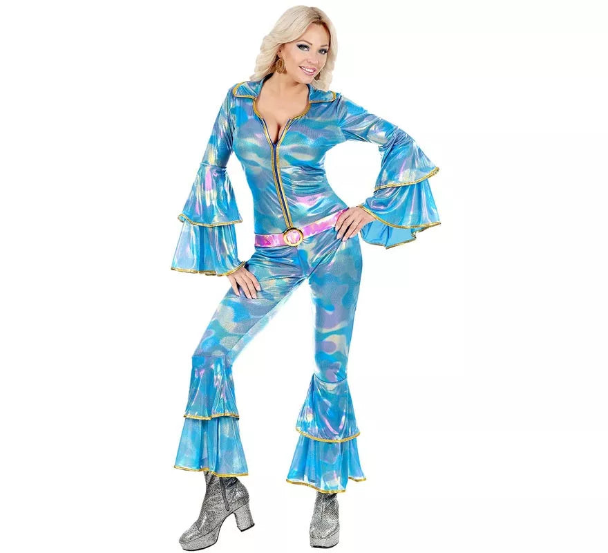 Translation missing: de.Disfraz de Disco de los años 70 azul para mujer