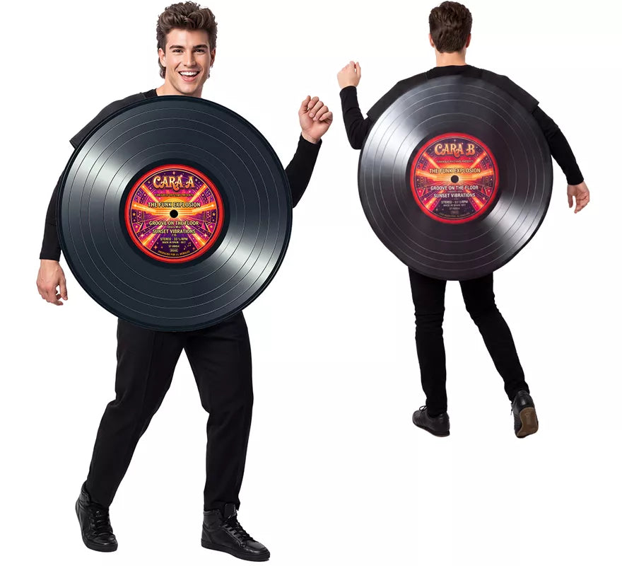 Translation missing: de.Disfraz de Disco de Vinilo Retro para adultos
