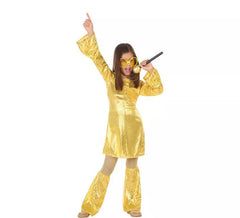Gold Disco Kostüm für Mädchen