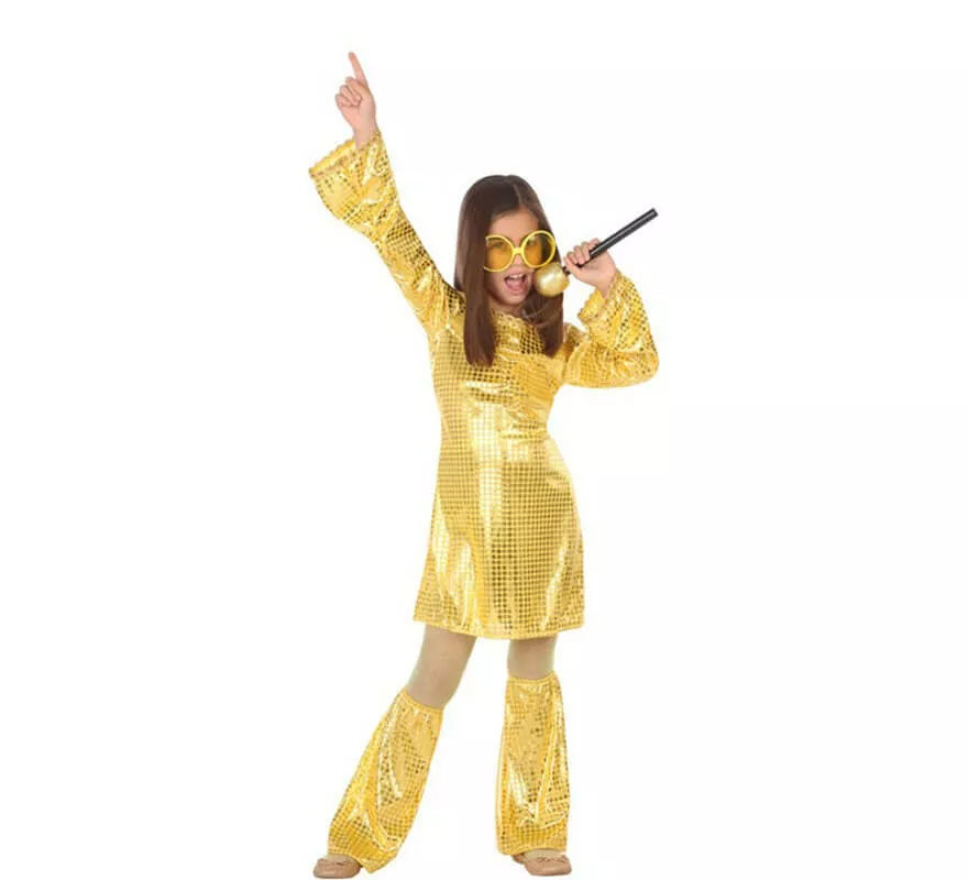 Translation missing: de.Disfraz de Disco dorado para niña
