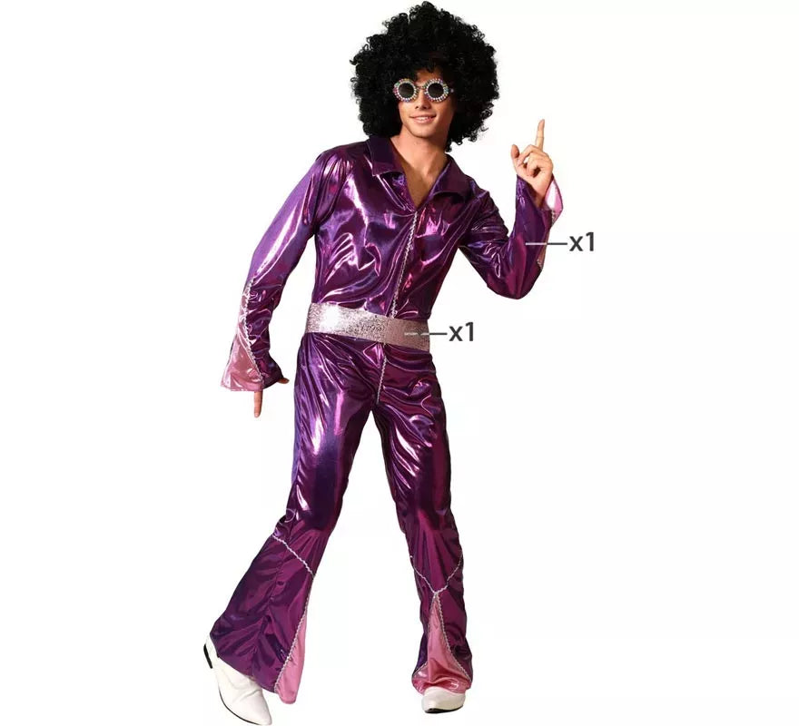Translation missing: de.Disfraz de Disco Fucsia para hombre