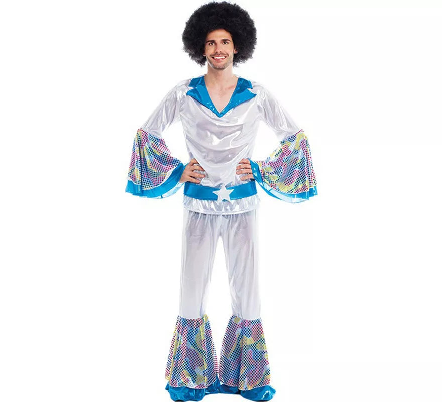 Translation missing: de.Disfraz de Disco Man plateado para hombre