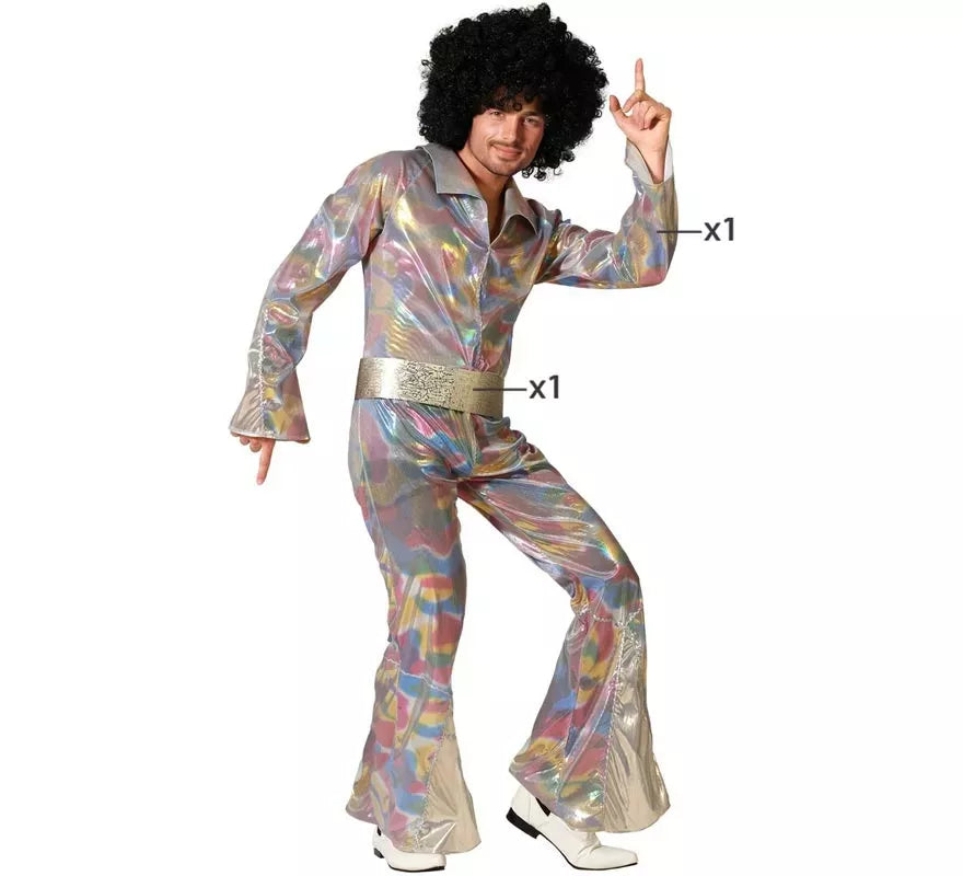 Translation missing: de.Disfraz de Disco multicolor para hombre