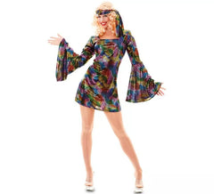 Mehrfarbiges Disco Kostüm für Damen
