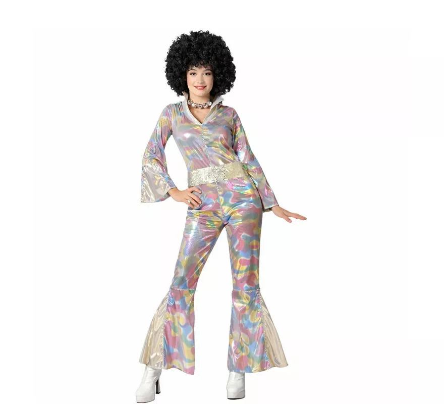 Translation missing: de.Disfraz de Disco multicolor para mujer
