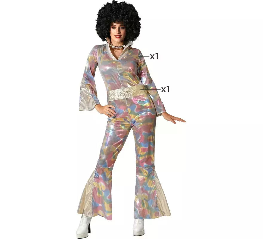 Translation missing: de.Disfraz de Disco multicolor para mujer