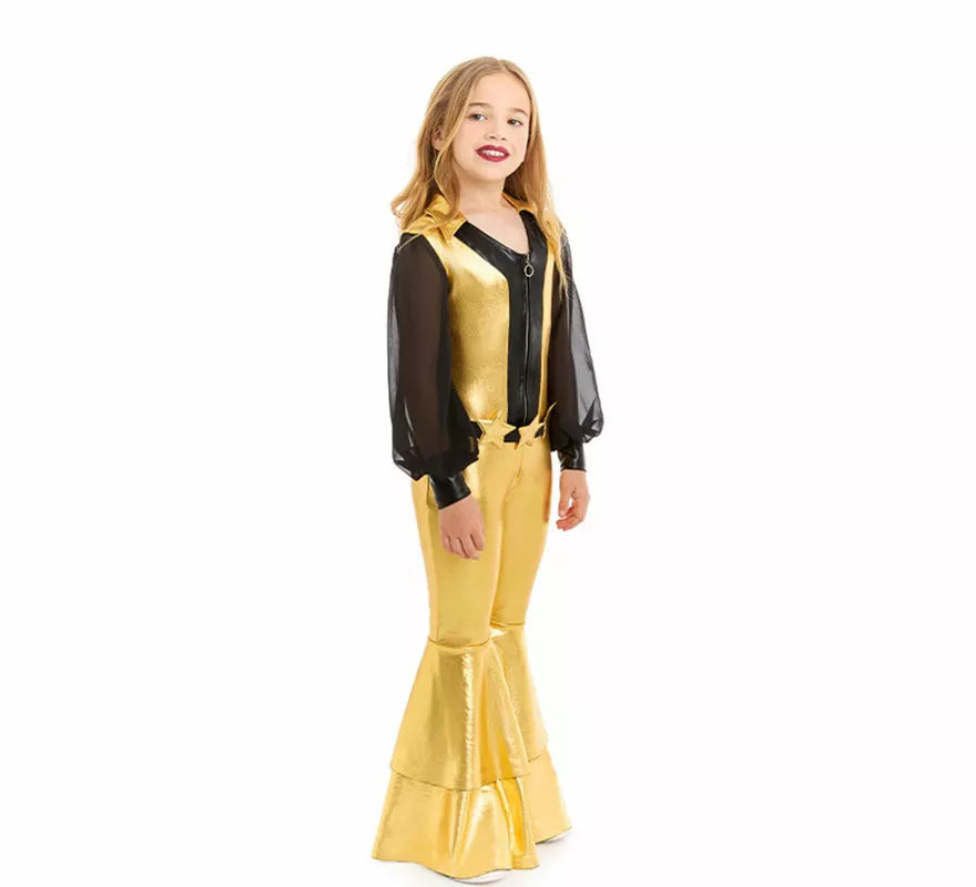 Disfraz de Disco oro para niña