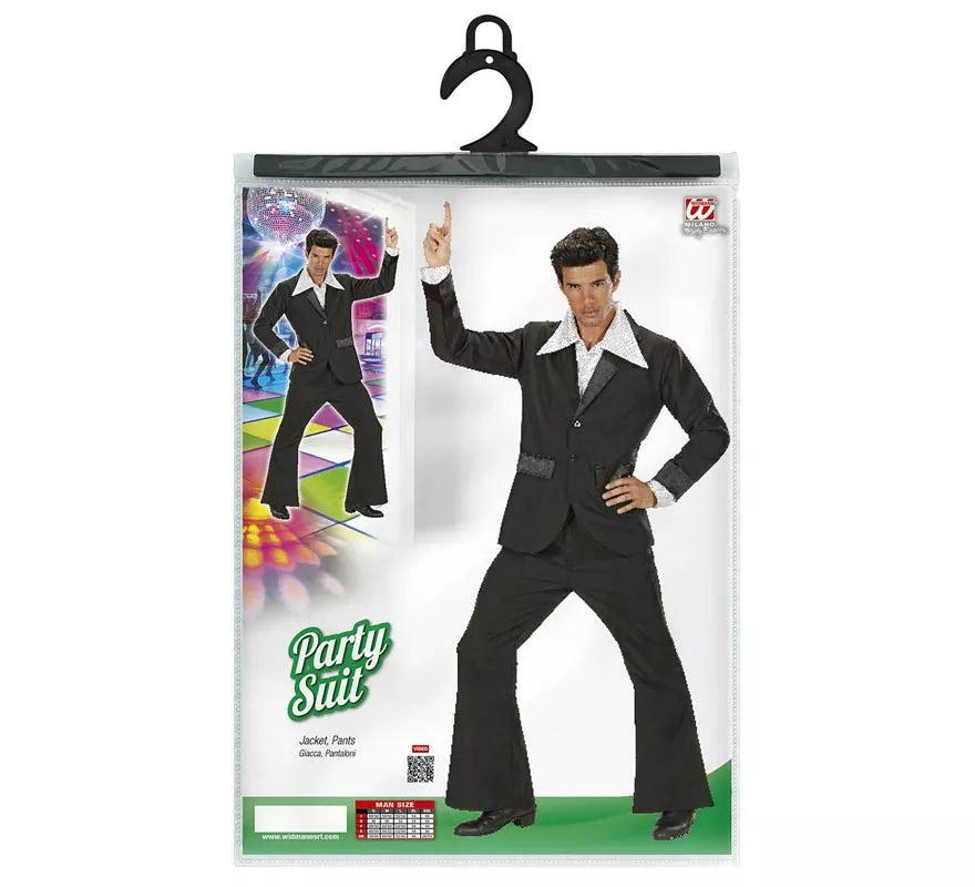 Disfraz de Disco Party negro para hombre