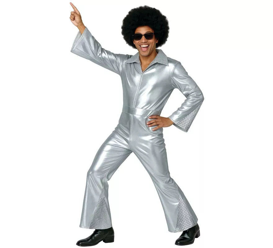 Translation missing: de.Disfraz de Disco plata para hombre