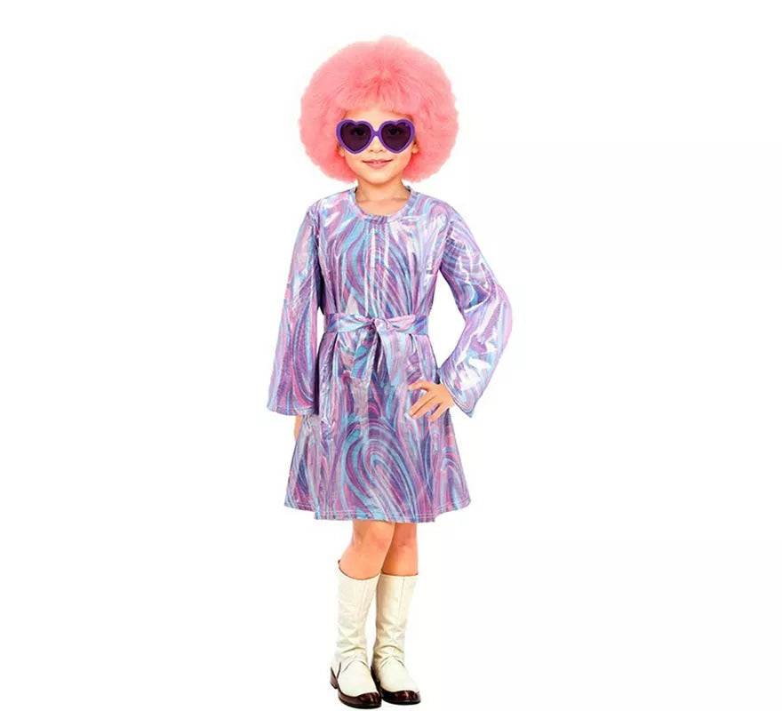Translation missing: de.Disfraz de Disco Psicodélico lila para niña