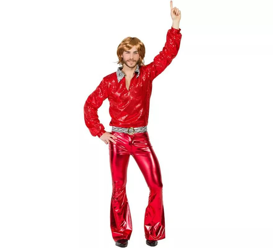 Translation missing: de.Disfraz de Disco Rojo para hombre