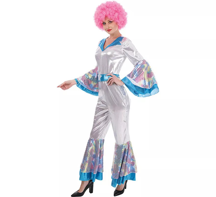 Disfraz de Disco Woman plateado para mujer
