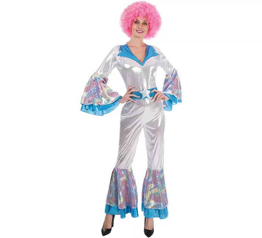 Translation missing: de.Disfraz de Disco Woman plateado para mujer
