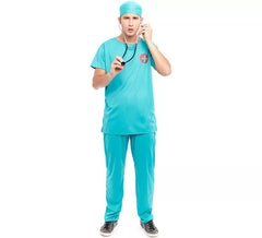Blaues Doktor-Chirurg-Kostüm für Herren