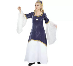 Blau-weißes Doña Petronila-Kostüm für Damen