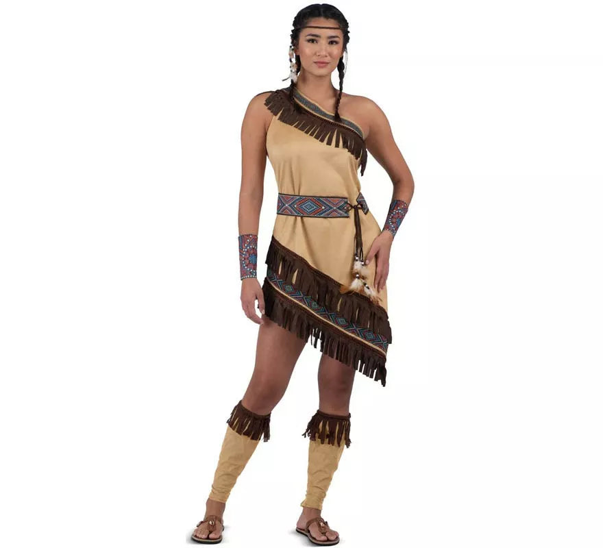 Translation missing: de.Disfraz de Doncella India vestido con flecos para mujer