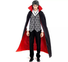 Klassisches Dracula-Kostüm mit zweifarbigem Umhang für Herren