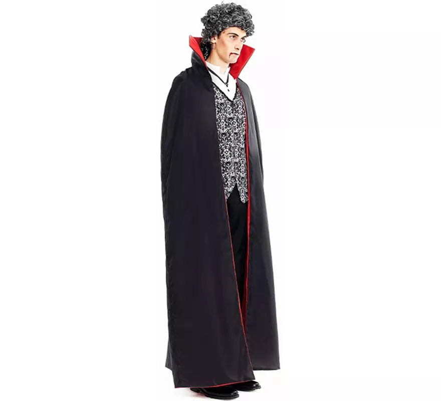 Translation missing: de.Disfraz de Drácula clásico con capa bicolor para hombre